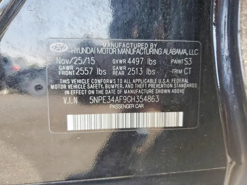 2016 HYUNDAI SONATA LIMITED  