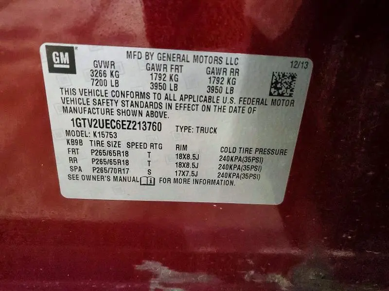 2014 GMC SIERRA K1500 SLE  