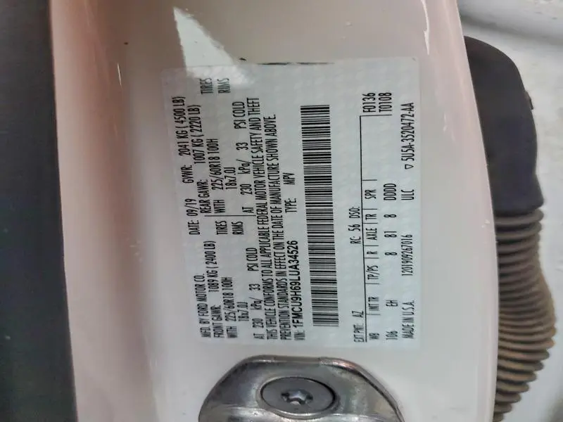 2020 FORD ESCAPE SEL  