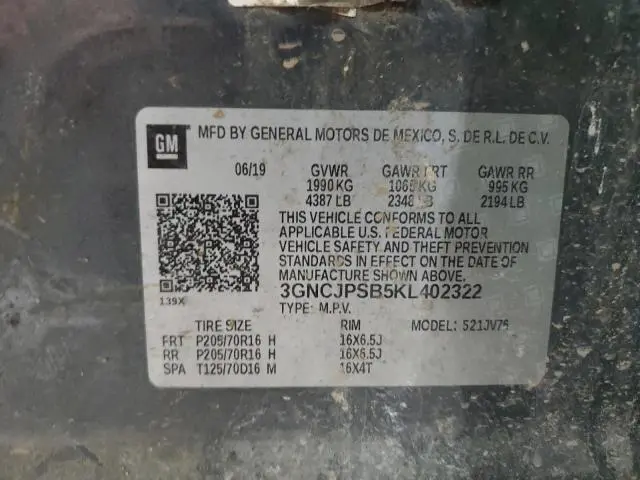 2019 CHEVROLET TRAX 1LT  