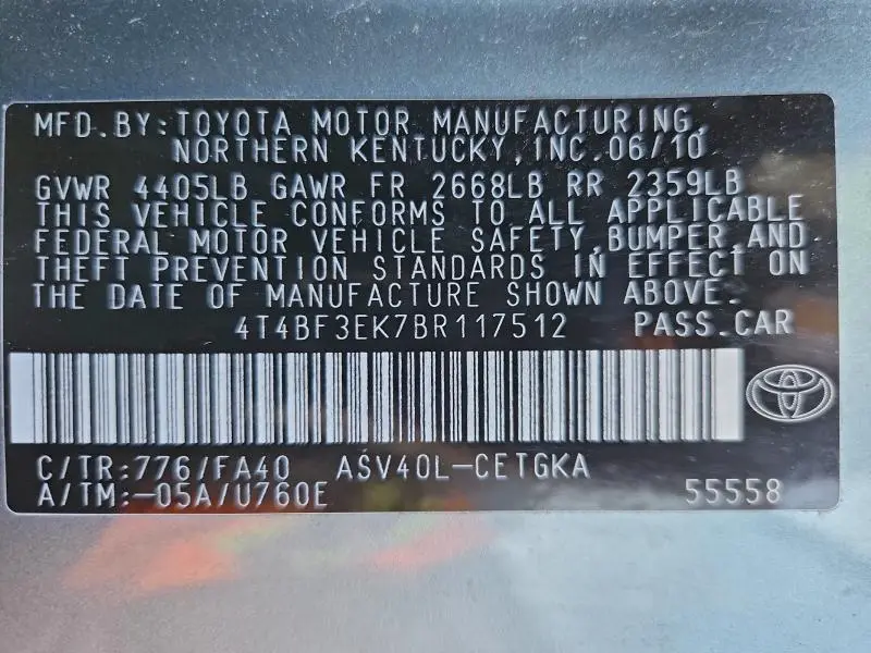 2011 TOYOTA CAMRY BASE  