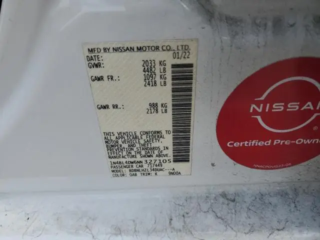 2022 NISSAN ALTIMA SV