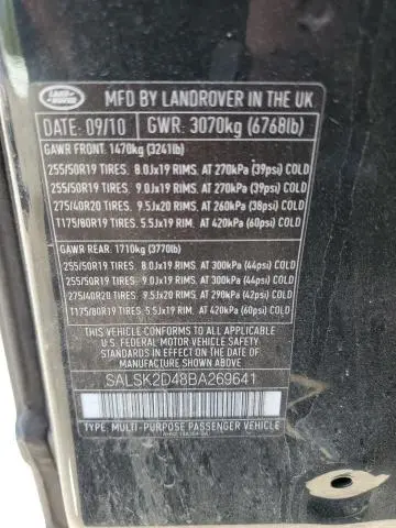 2011 LAND ROVER RANGE ROVER SPORT LUX  