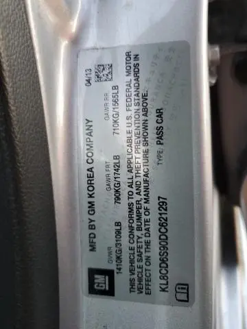 2013 CHEVROLET SPARK 1LT