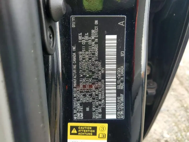 2011 LEXUS RX 350 BASE  