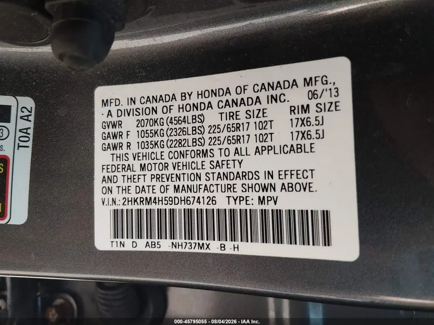 2013 HONDA CR-V EX