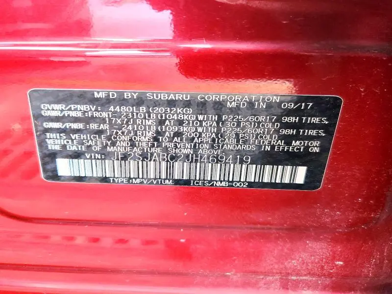 2018 SUBARU FORESTER 2.5I  
