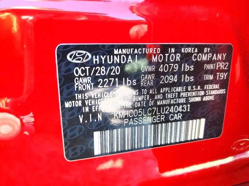 2020 HYUNDAI IONIQ LIMITED  