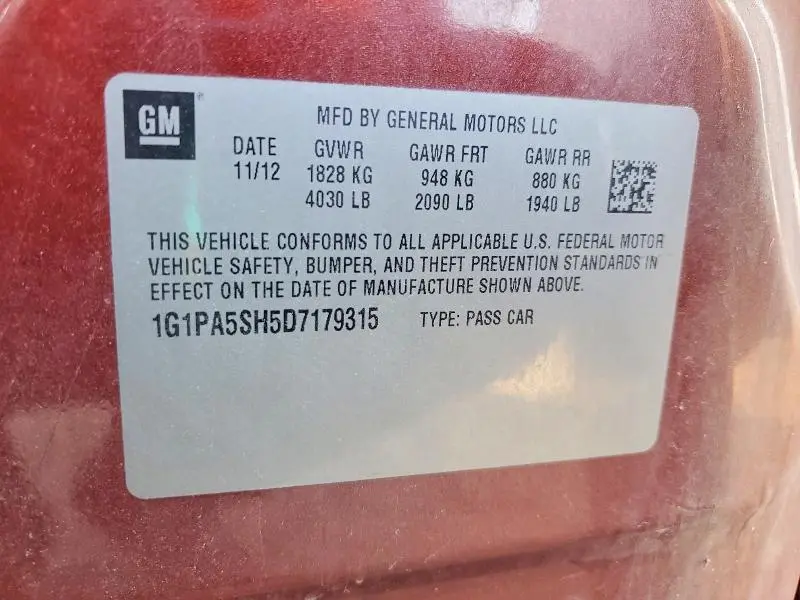 2013 CHEVROLET CRUZE LS  