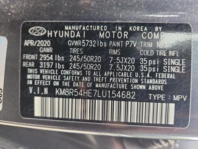 2020 HYUNDAI PALISADE LIMITED  