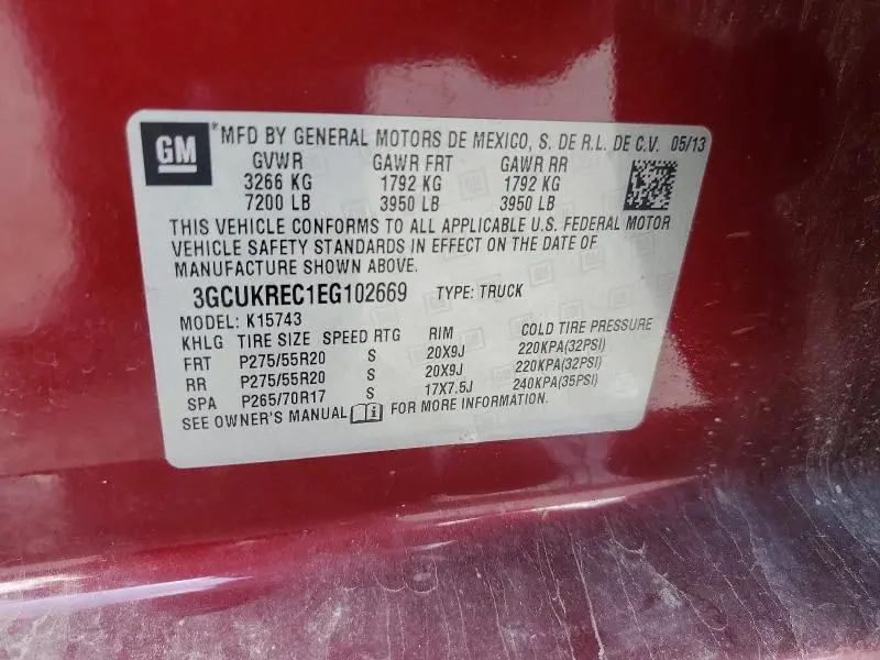 2014 CHEVROLET SILVERADO K1500 LT  