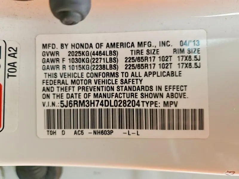 2013 HONDA CR-V EXL  