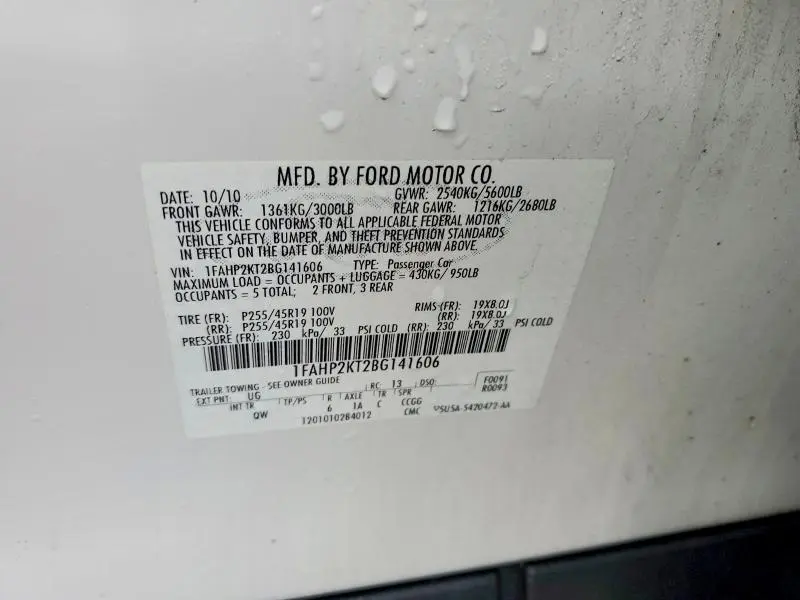 2011 FORD TAURUS SHO  