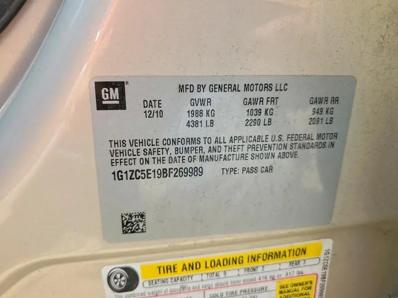 2011 CHEVROLET MALIBU 1LT  
