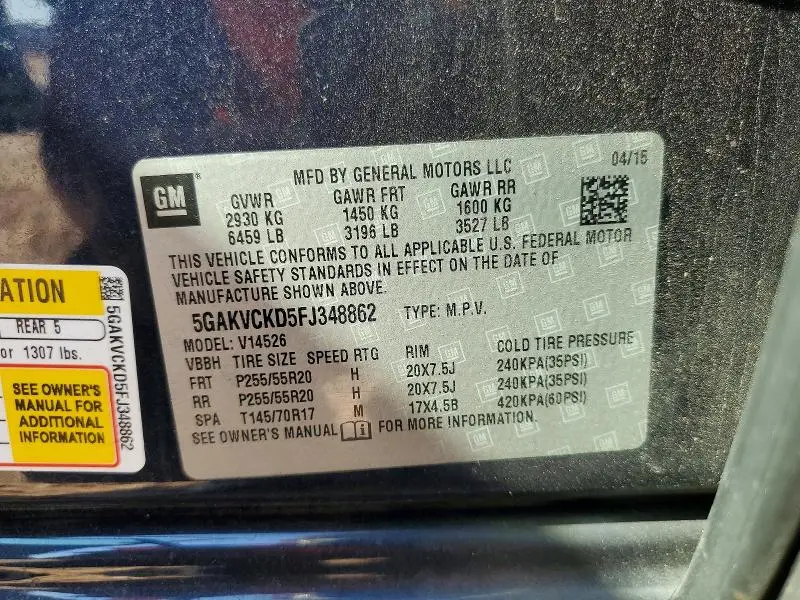 2015 BUICK ENCLAVE   