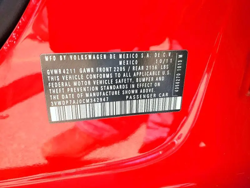 2012 VOLKSWAGEN JETTA SE  