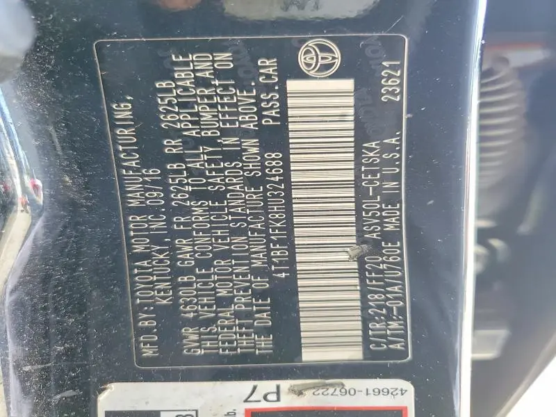 2017 TOYOTA CAMRY SE  