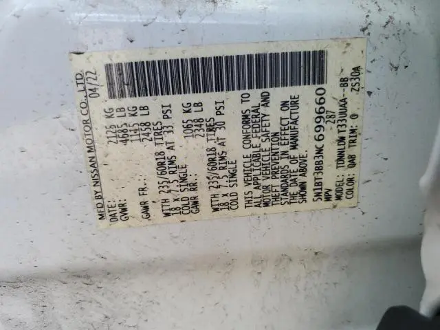 2022 NISSAN ROGUE SV  