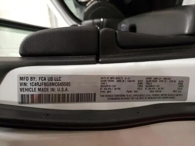 2021 JEEP GRAND CHEROKEE LIMITED  