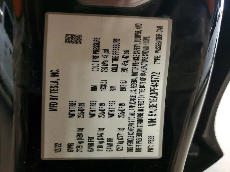 2023 TESLA MODEL 3   