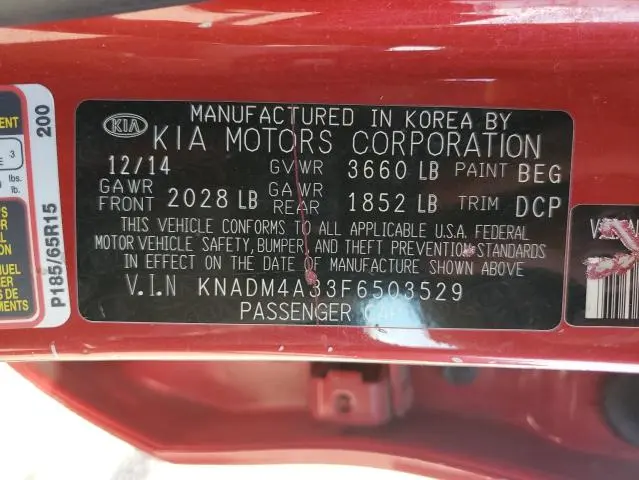2015 KIA RIO LX