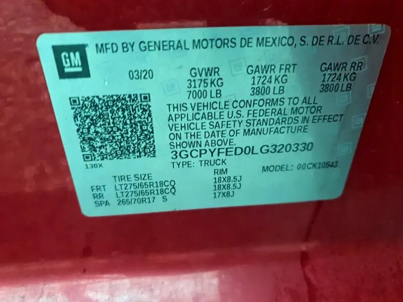 2020 CHEVROLET SILVERADO K1500 LT TRAIL BOSS  