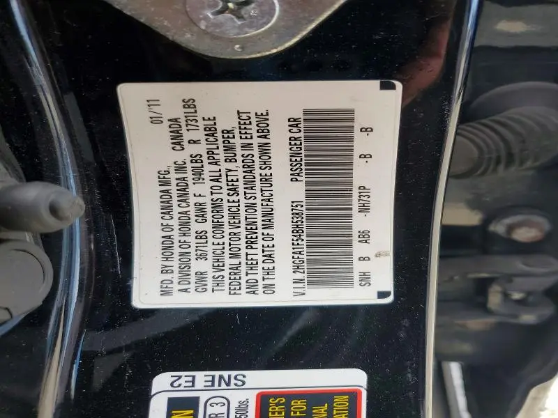 2011 HONDA CIVIC LX  