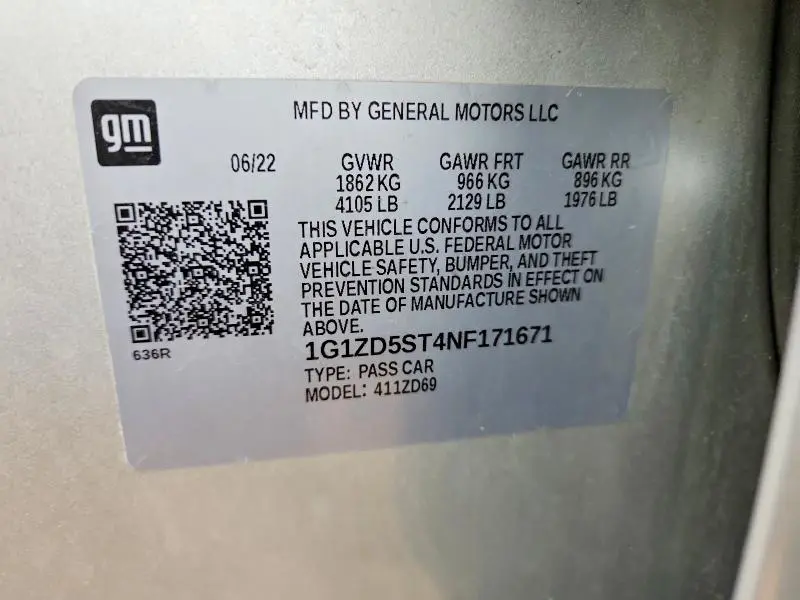 2022 CHEVROLET MALIBU LT  