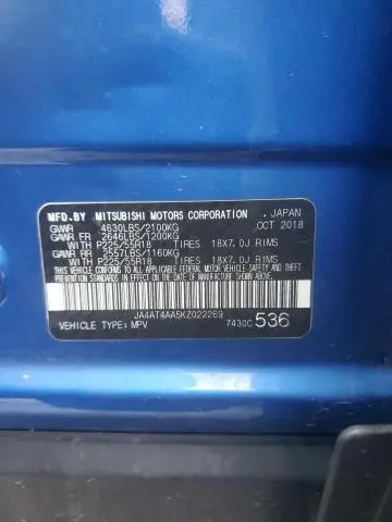 2019 MITSUBISHI ECLIPSE CROSS LE  