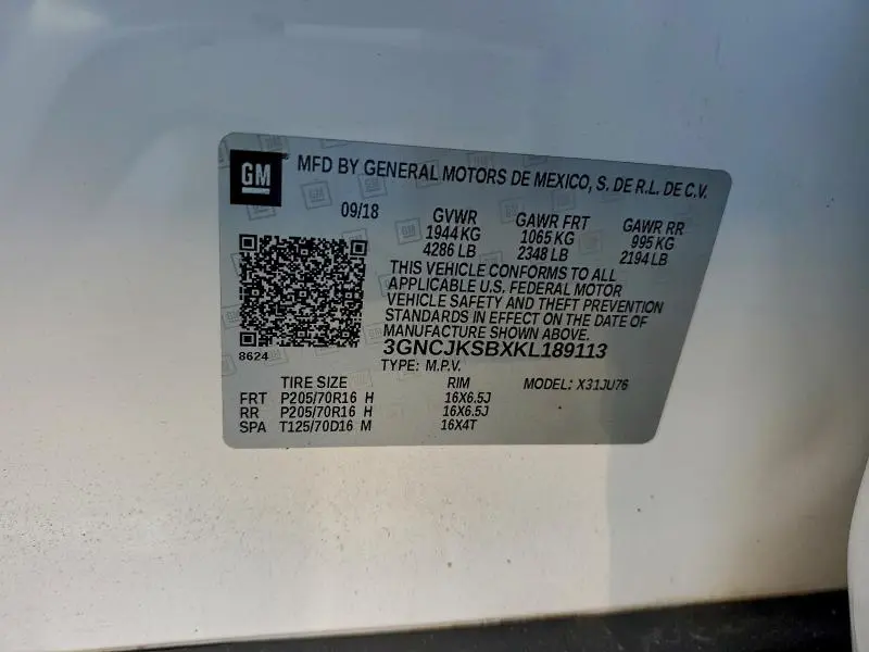 2019 CHEVROLET TRAX LS  