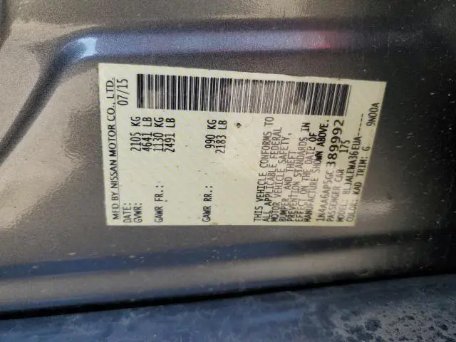 2016 NISSAN MAXIMA 3.5S  