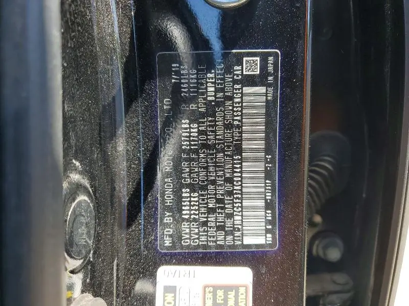 2019 HONDA CLARITY TOURING  