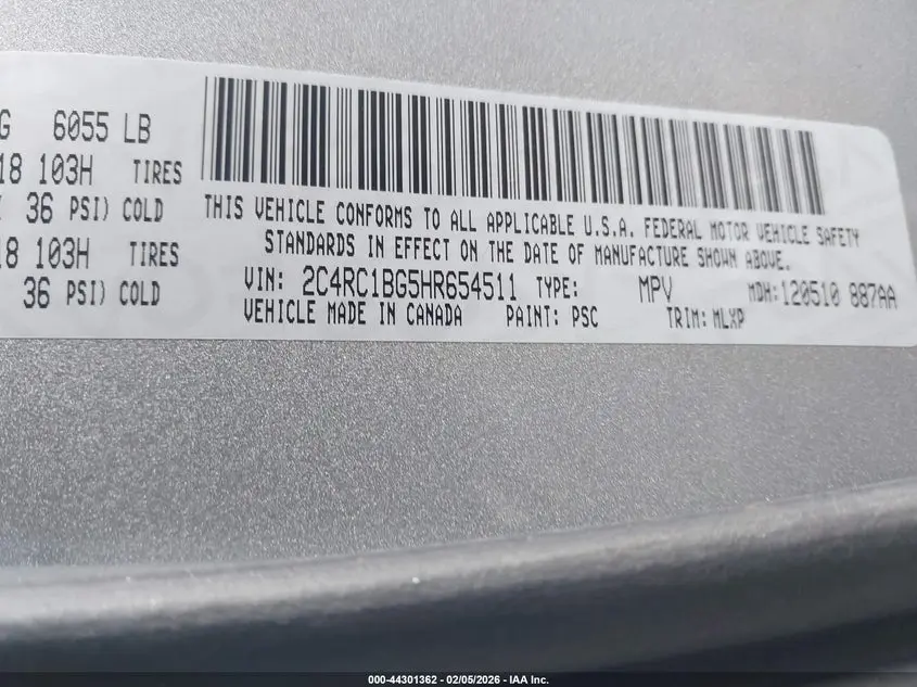 2017 CHRYSLER PACIFICA TOURING-L