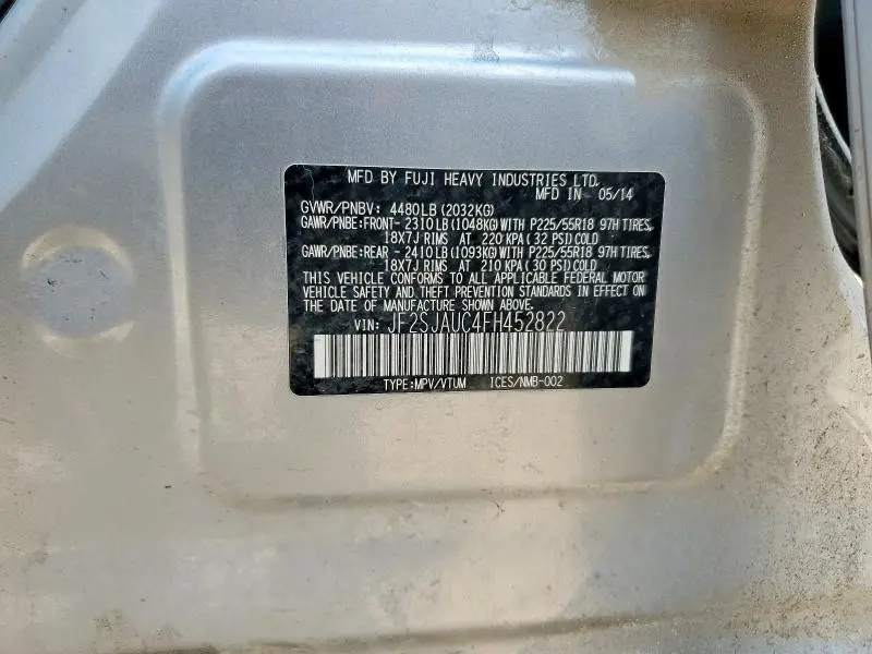 2015 SUBARU FORESTER 2.5I TOURING  