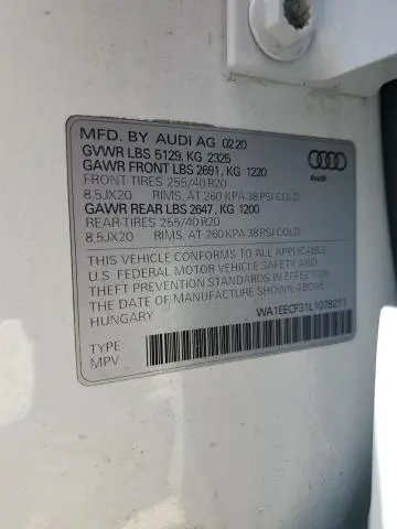 2020 AUDI Q3 PREMIUM PLUS S-LINE  