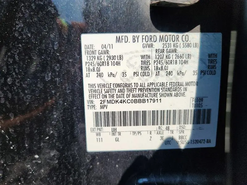2011 FORD EDGE LIMITED  