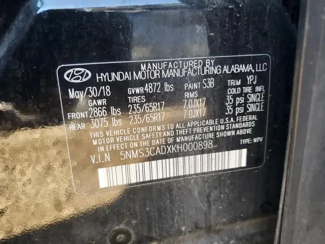 2019 HYUNDAI SANTA FE SEL  