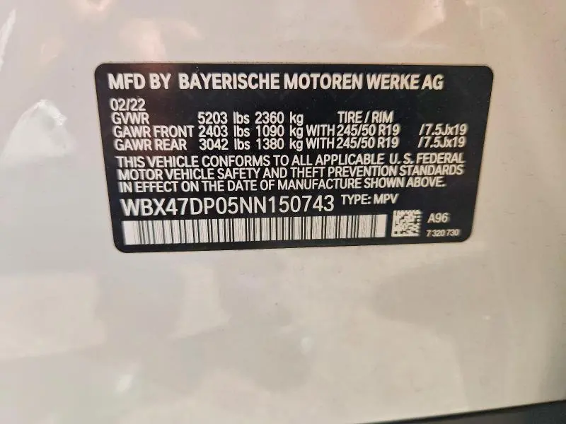 2022 BMW X3 SDRIVE30I  