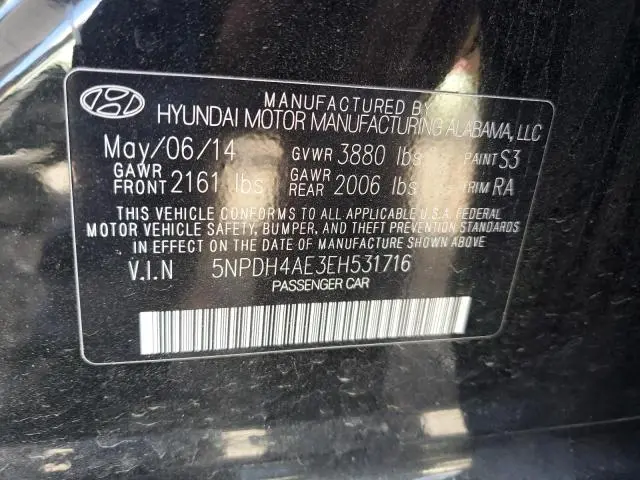 2014 HYUNDAI ELANTRA SE  