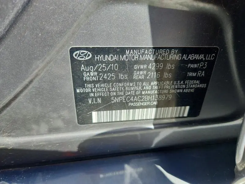 2011 HYUNDAI SONATA SE  