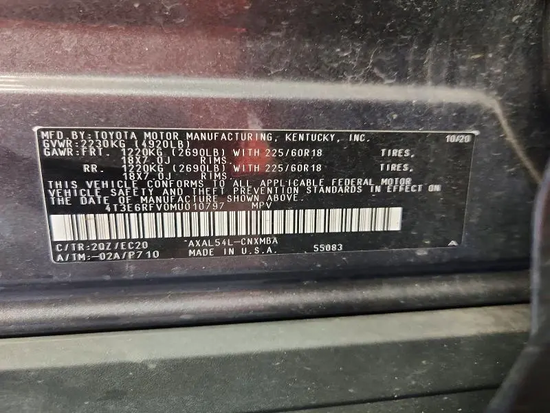 2021 TOYOTA RAV4 XSE  