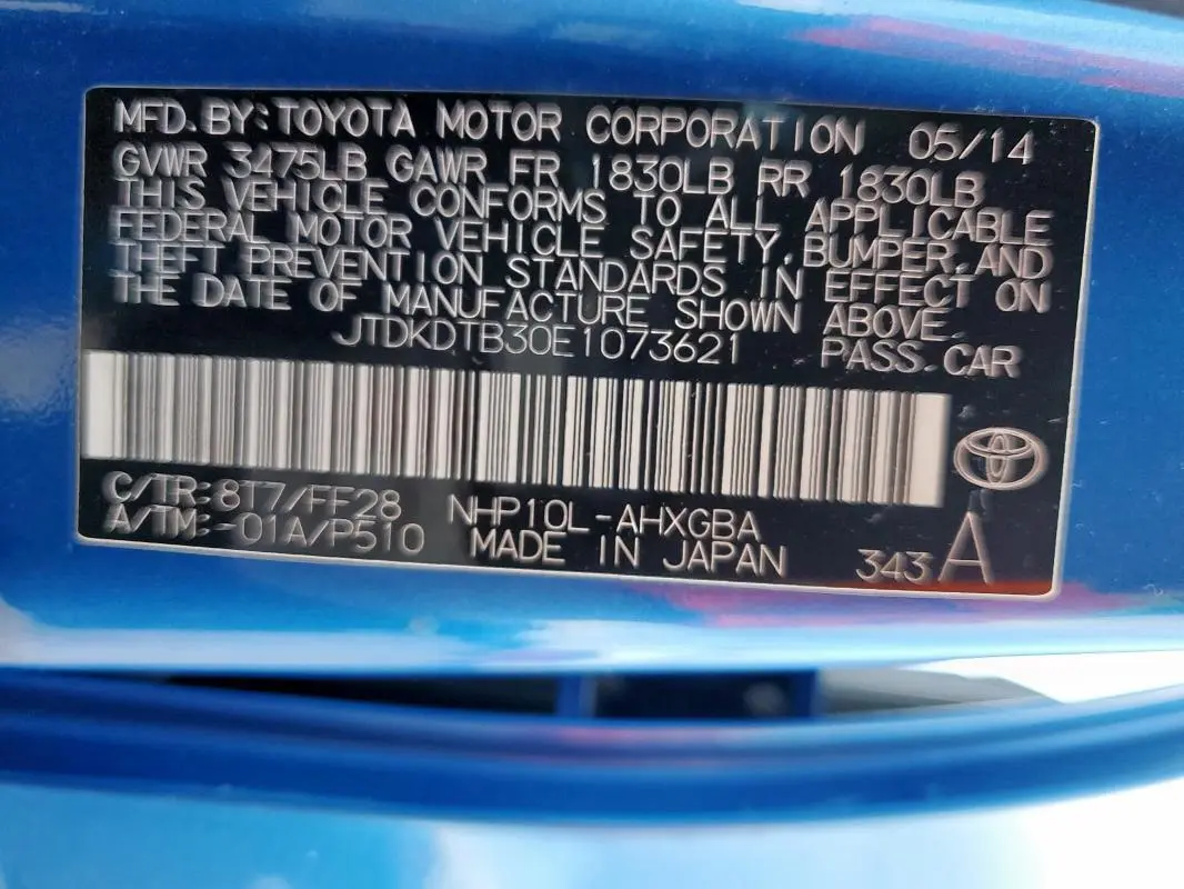 2014 TOYOTA PRIUS C   