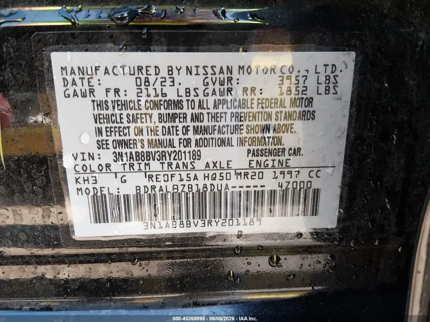 2024 NISSAN SENTRA S XTRONIC CVT