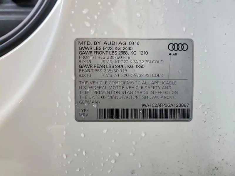 2016 AUDI Q5 PREMIUM  