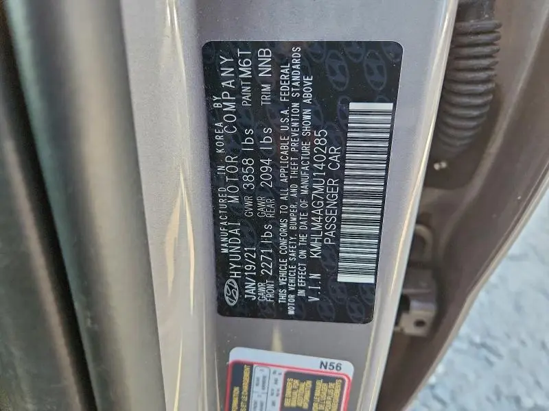 2021 HYUNDAI ELANTRA SEL  