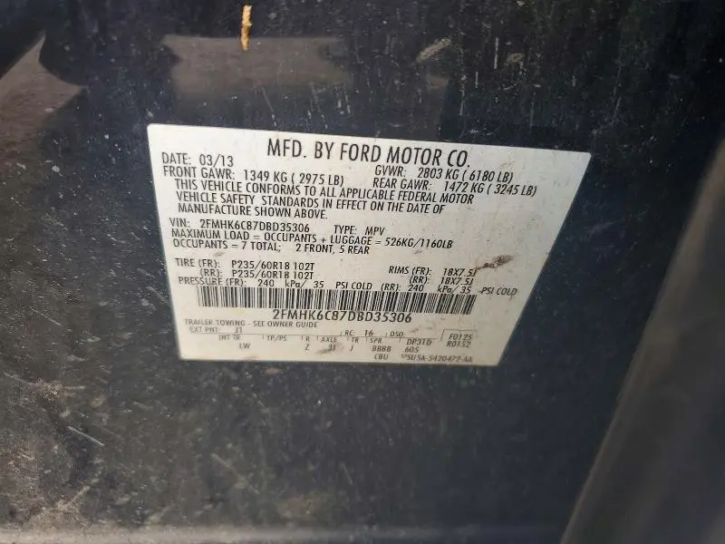 2013 FORD FLEX SEL  