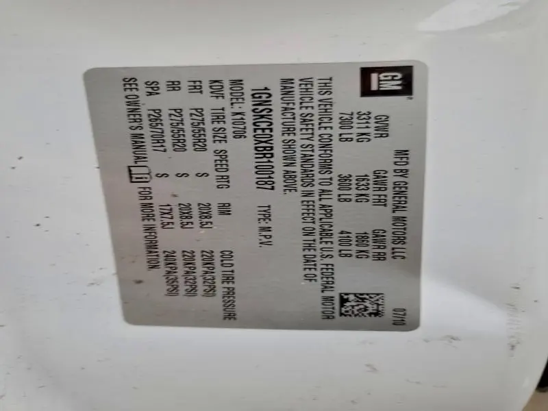 2011 CHEVROLET TAHOE K1500 LTZ  