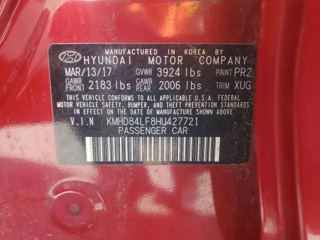 2017 HYUNDAI ELANTRA SE  