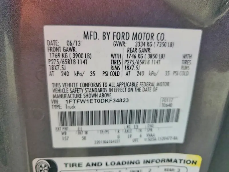 2013 FORD F150 SUPERCREW  