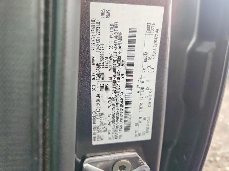 2013 FORD ESCAPE SEL  
